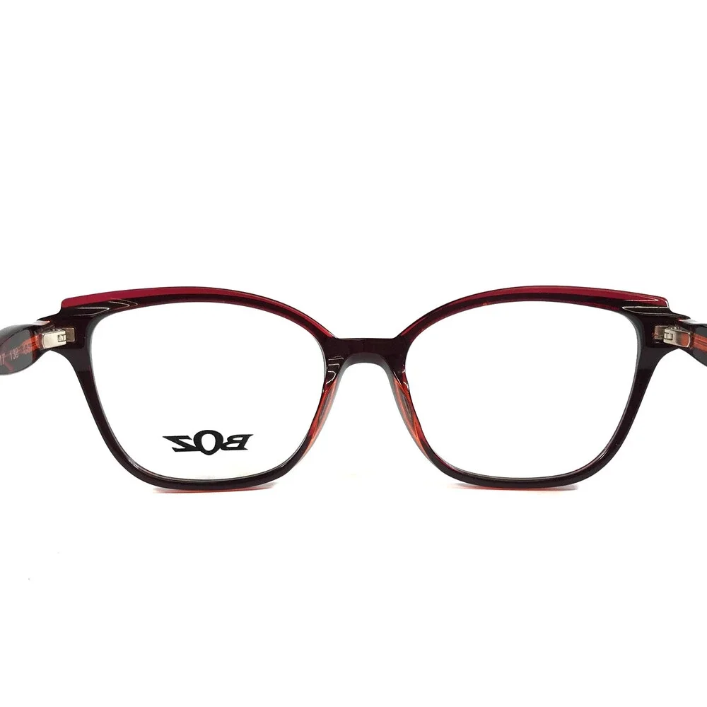BOZ Eyeglasses Frames EGO 3868 Shiny Brown Red Cat Eye Full Rim 51-17-138